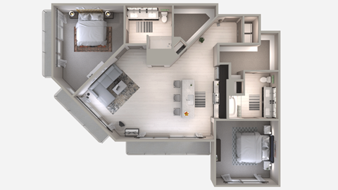 Two Bedroom B7 Floor Plan at Centra
